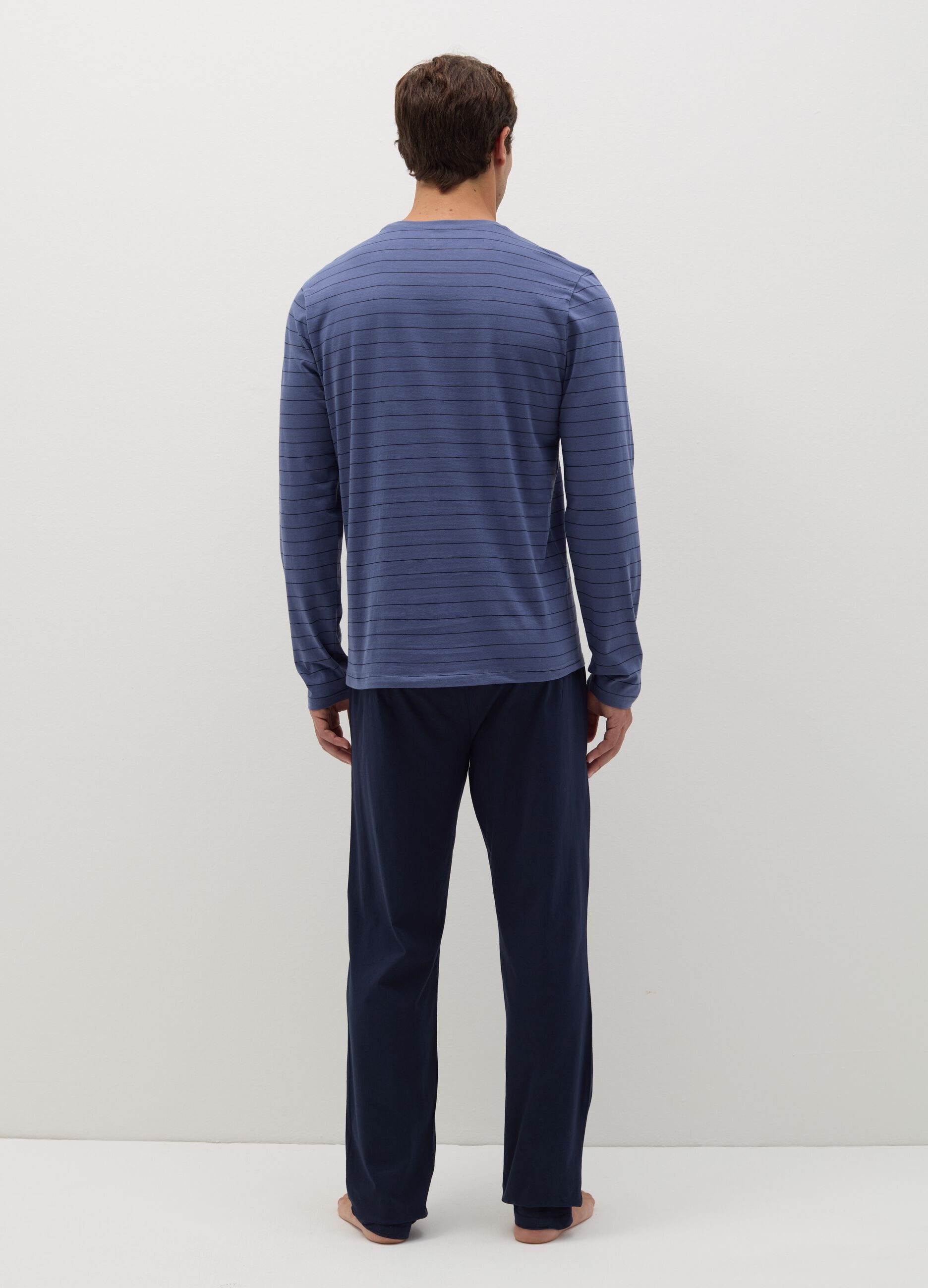 Cotton pyjamas with striped pattern