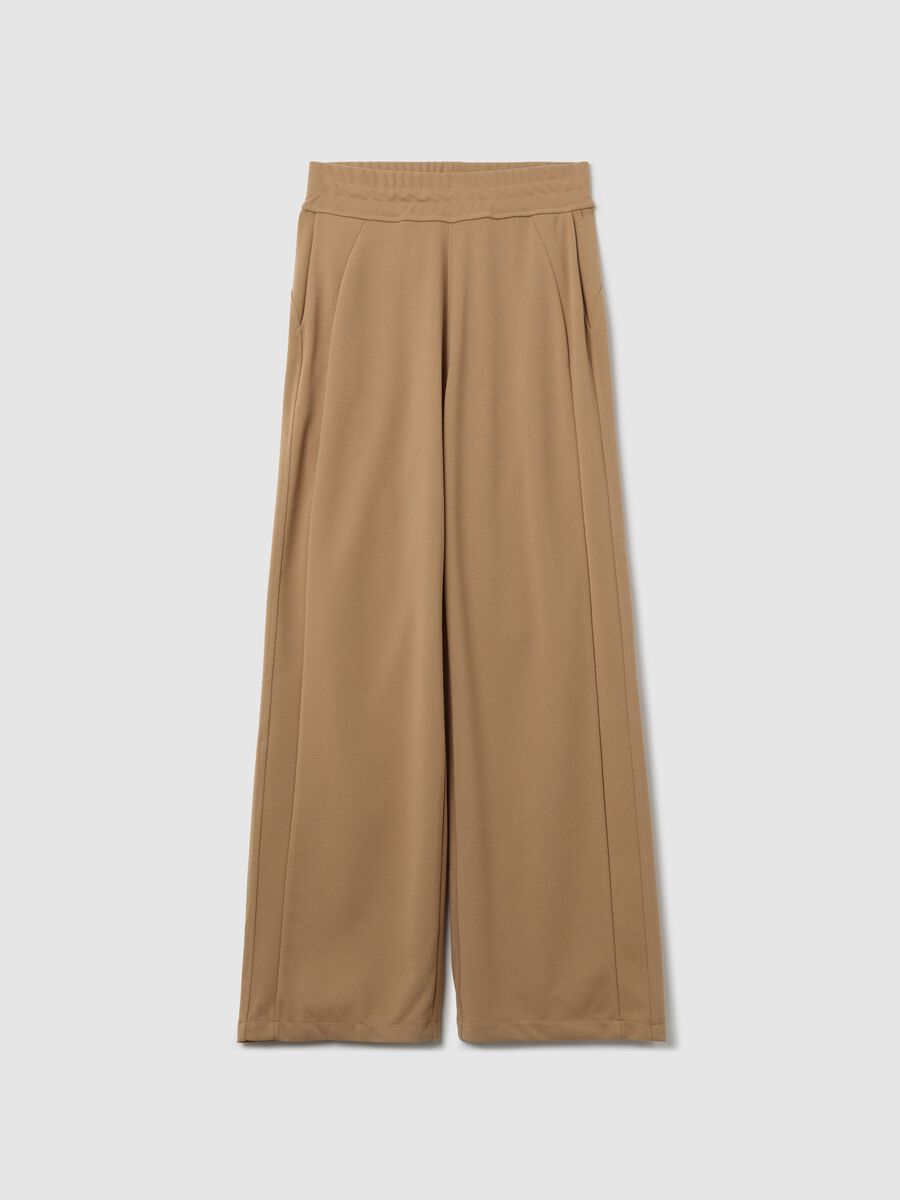 Beige palazzo trousers with pockets_4