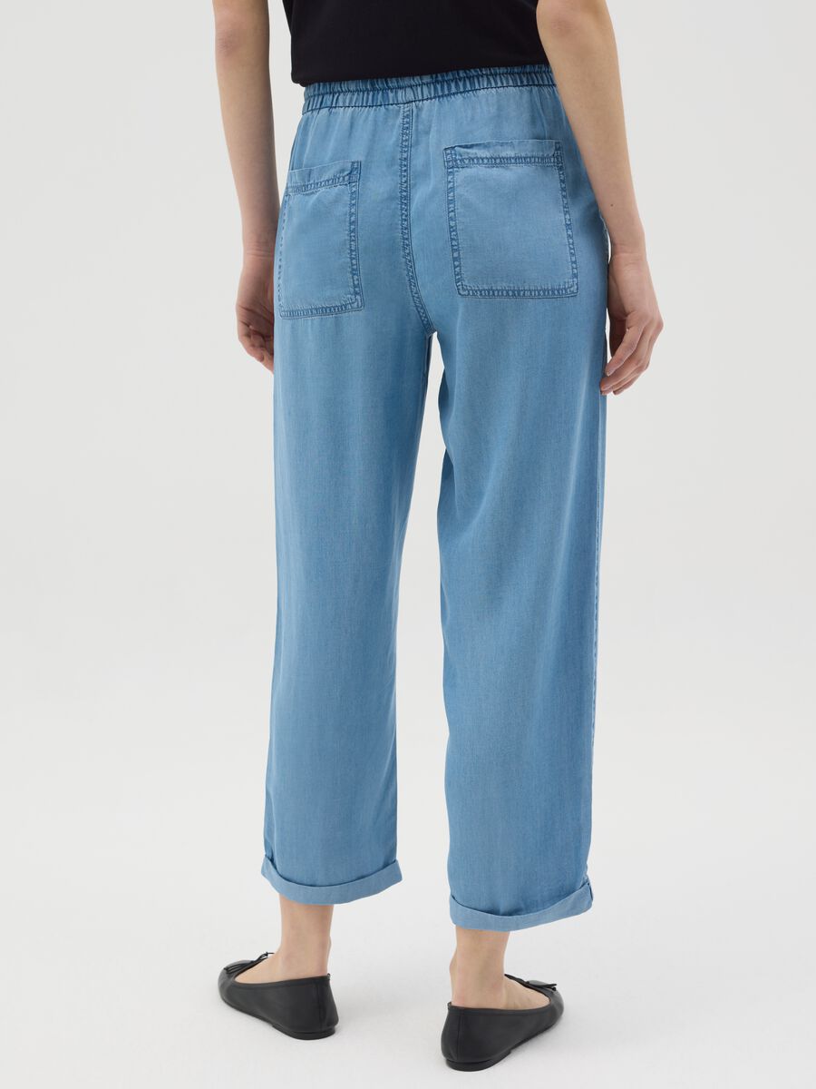 Blue relaxed-fit trousers in Lyocell_2