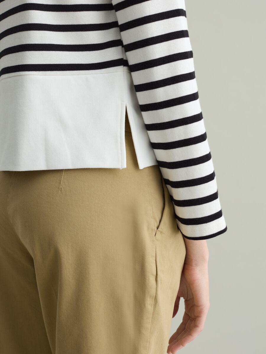 Long-sleeved T-shirt in striped cotton_2