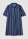 Blue striped pure cotton shirt dress_4