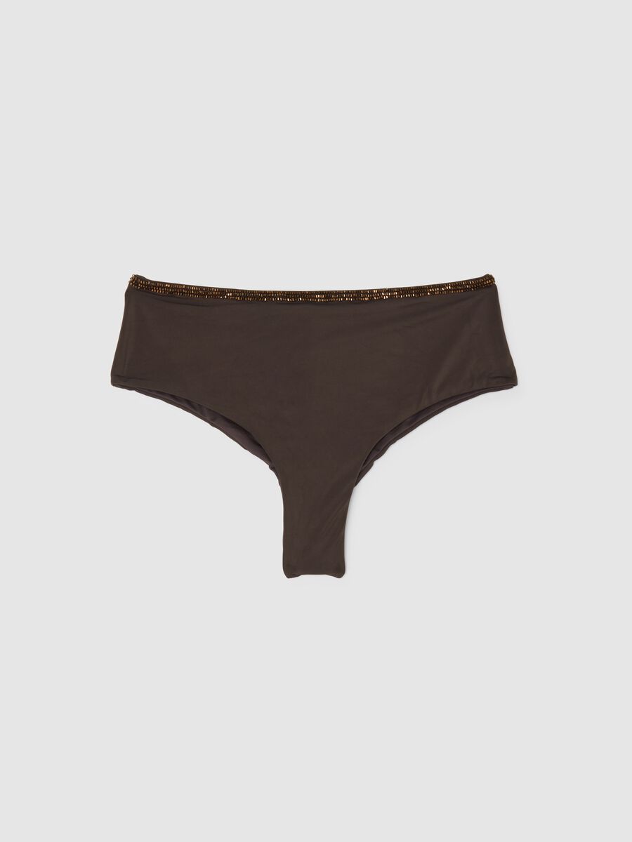 Women's Brown Stretch Blend Bikini Bottoms_0
