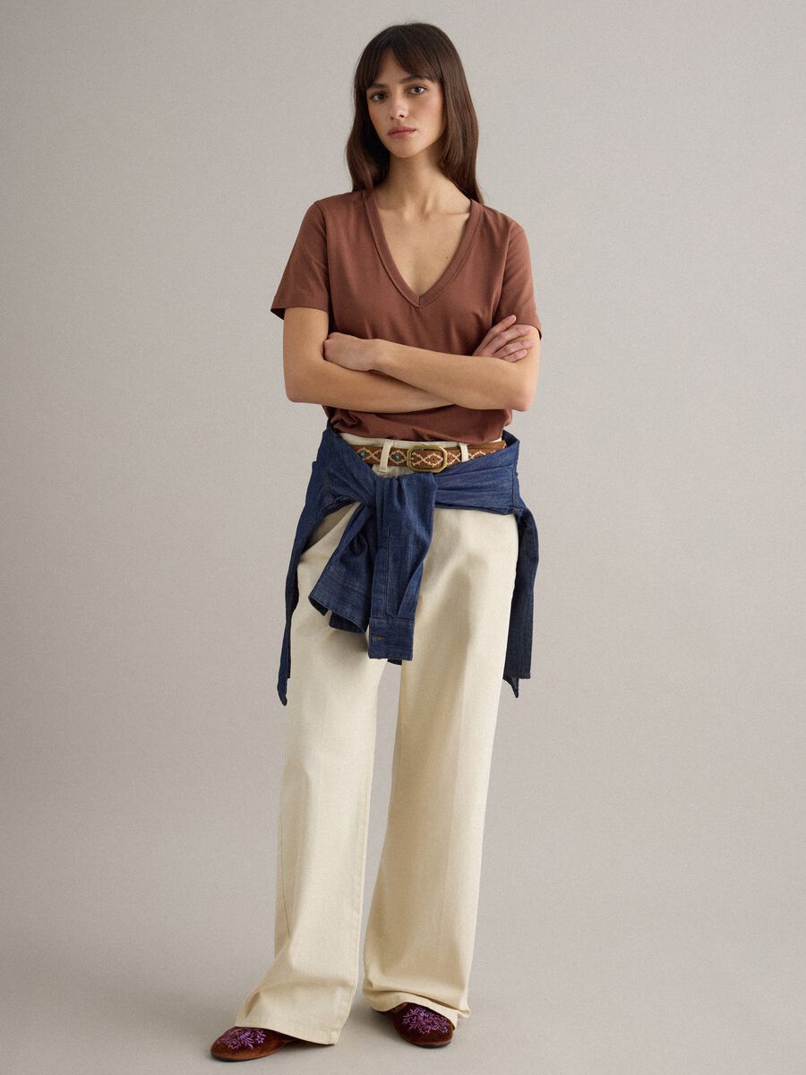 Brown Friulane with Floral Embroidery_1