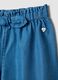 Girls' Blue Denim Cotton Blend Wide Leg Trousers with Embroidery_2