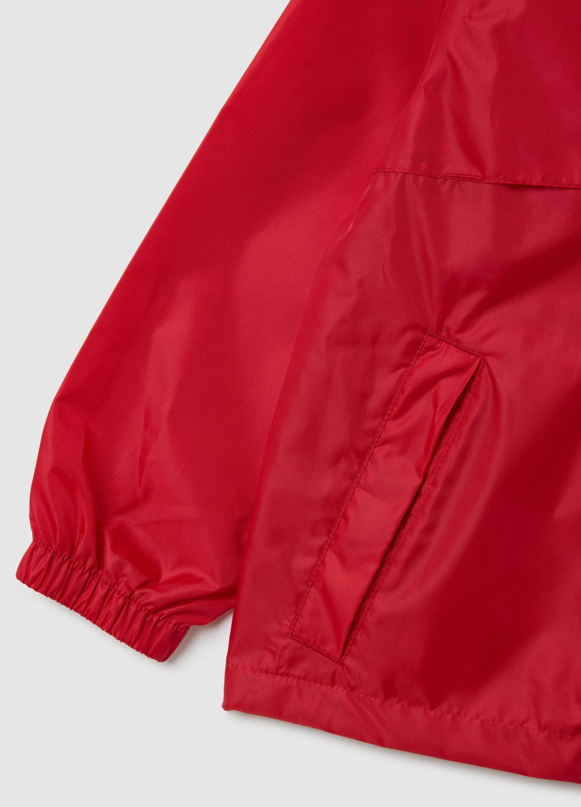 Boy's red regular fit jacket