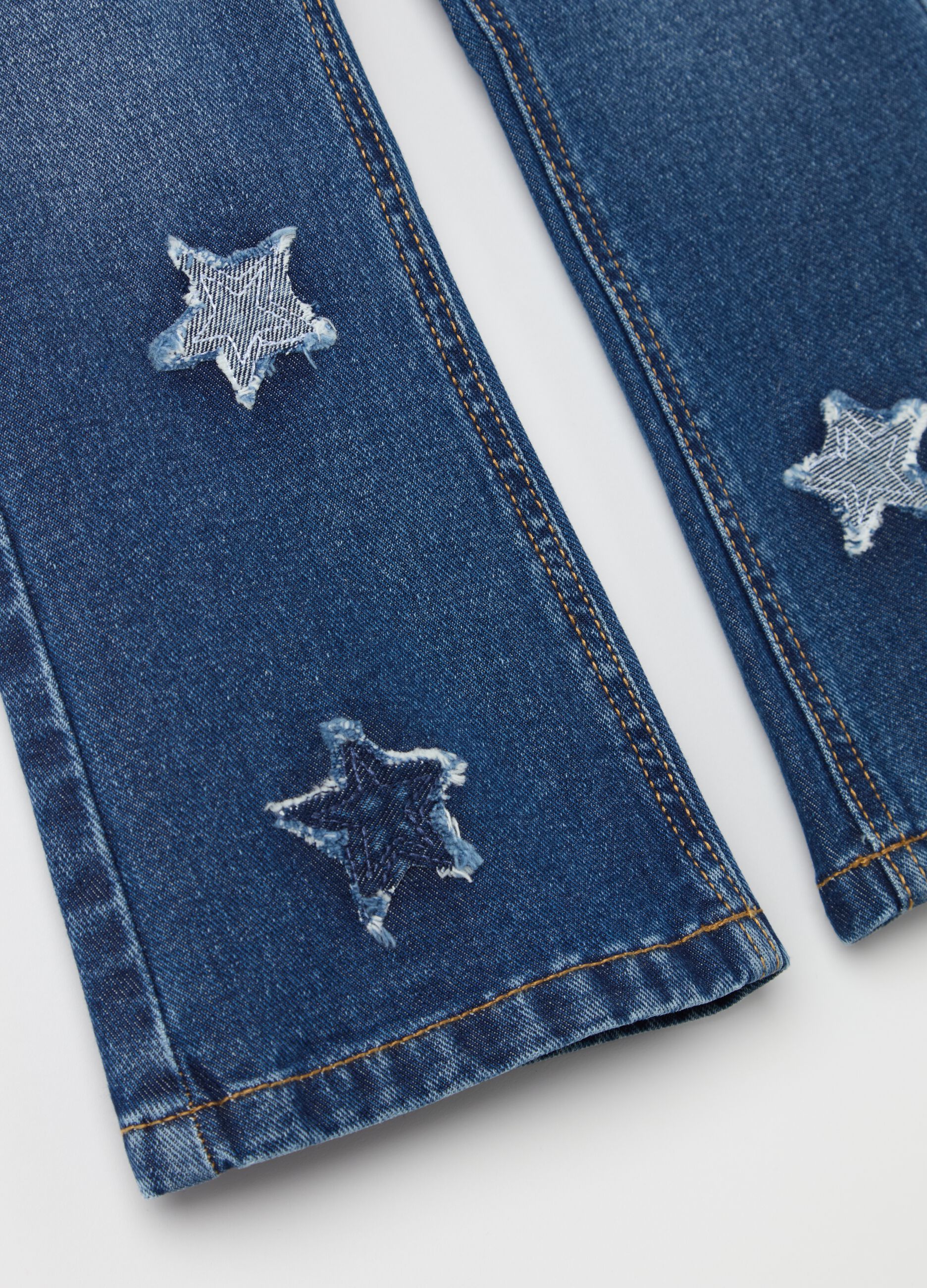 Flare-fit jeans with stars