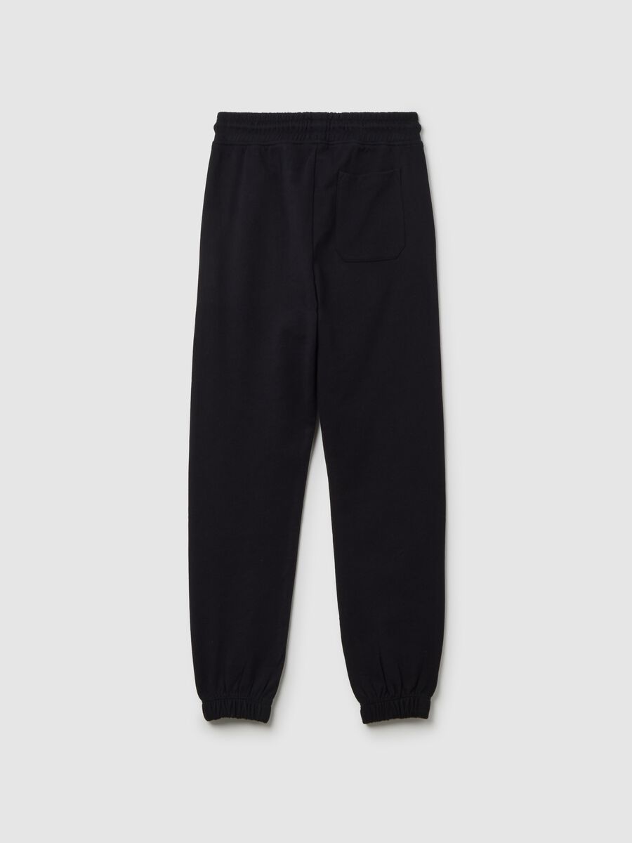 Jogger nero in cotone_1