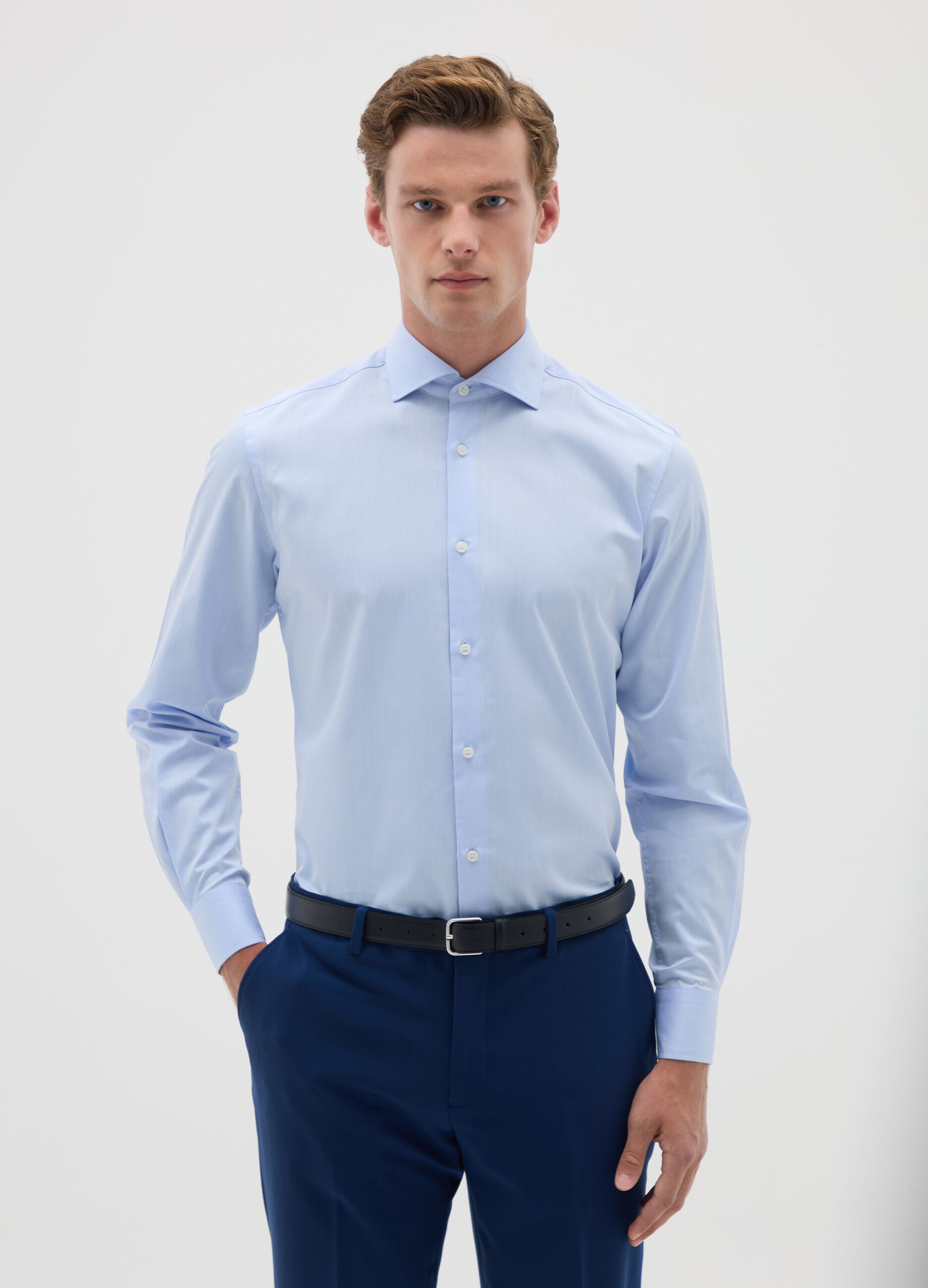 Slim-fit shirt in cotton