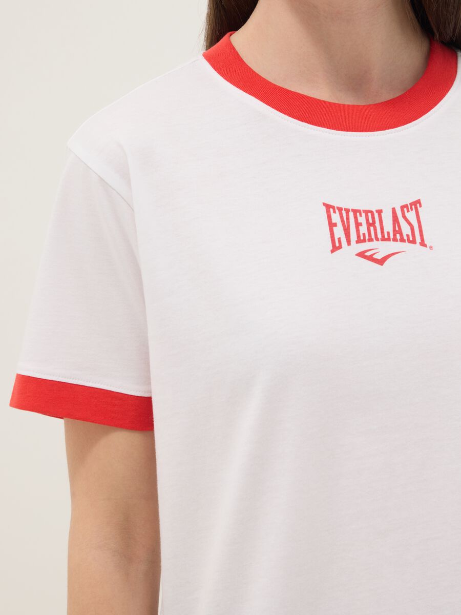 White pure cotton T-shirt regular fit with red trims_3