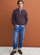 Polo marrone in puro cotone con zip e collo classico_2