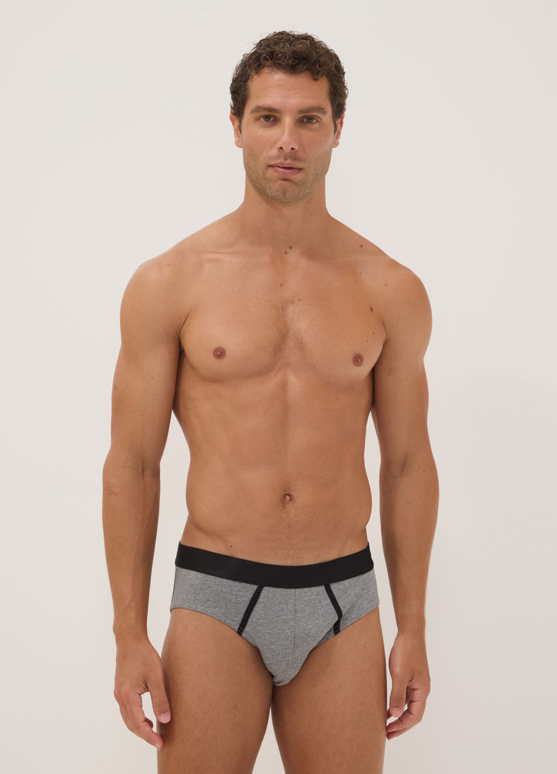 Multipack of multicoloured stretch organic cotton briefs
