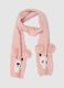 Pink girl's scarf with pom-poms_0