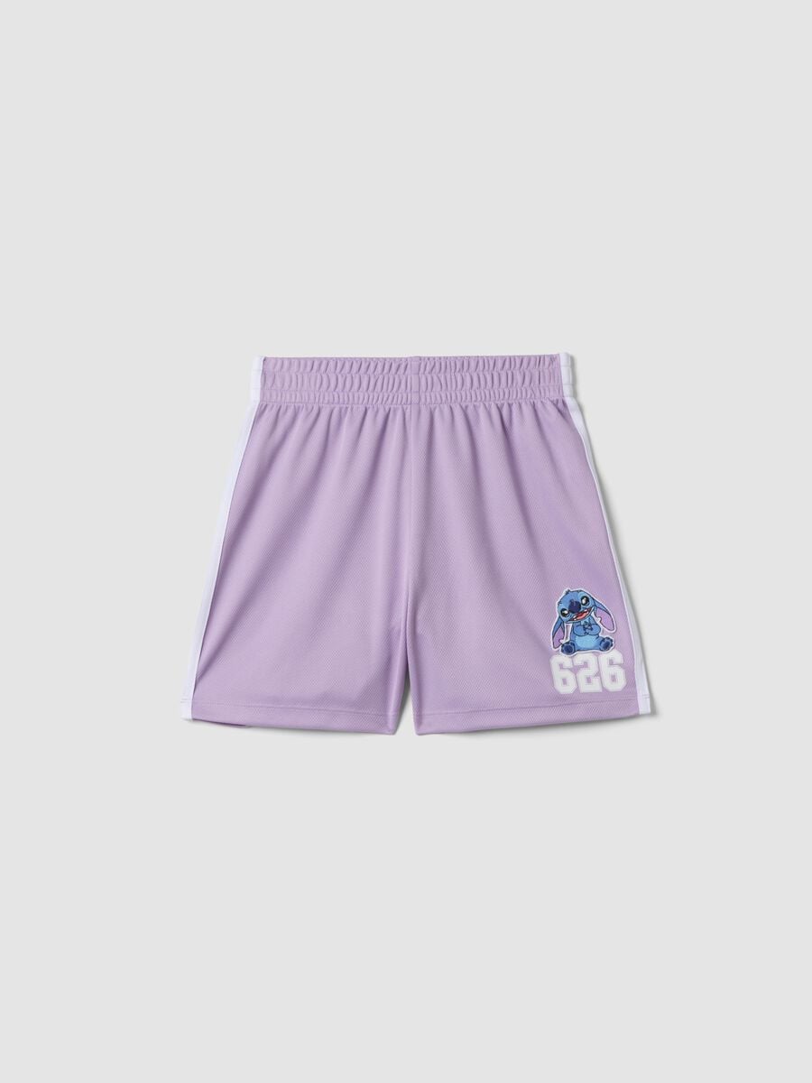 Short viola sportivi con bande laterali per ragazze_3