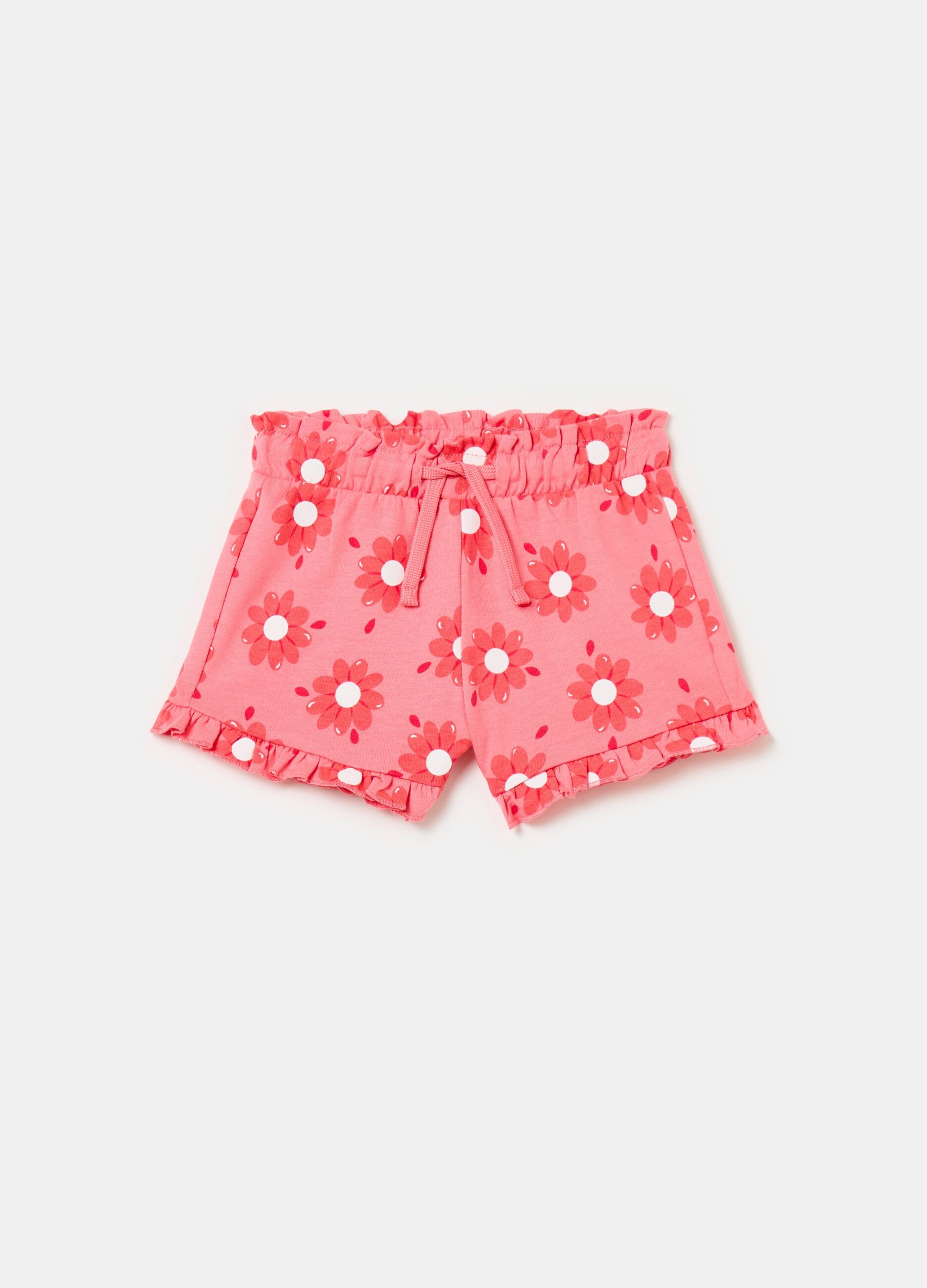 Shorts with print and drawstring