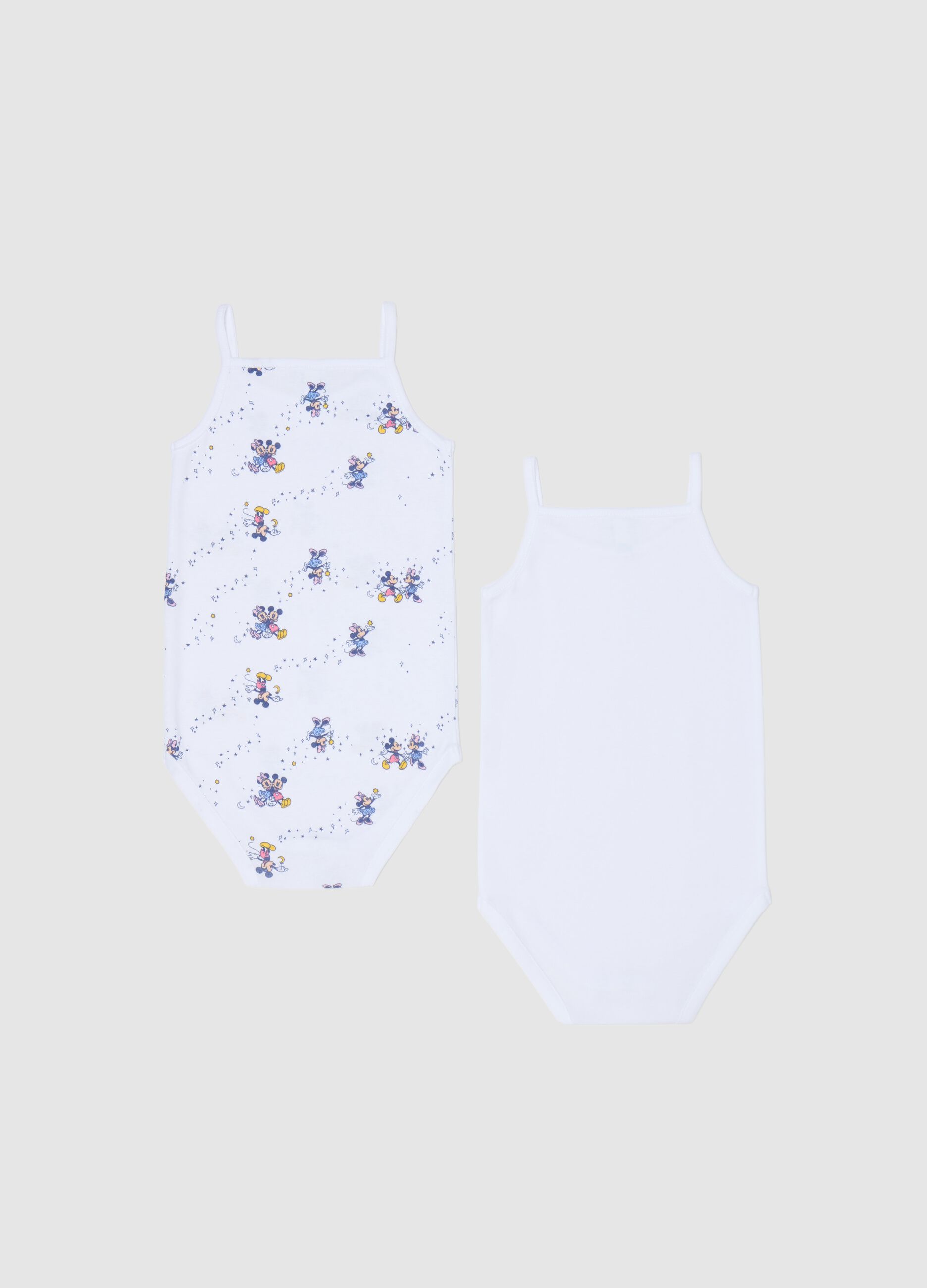 Two-pack bodysuits with bow and Minnie and Mickey Mouse print