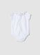 White organic cotton baby bodysuit with ruffled collar_1