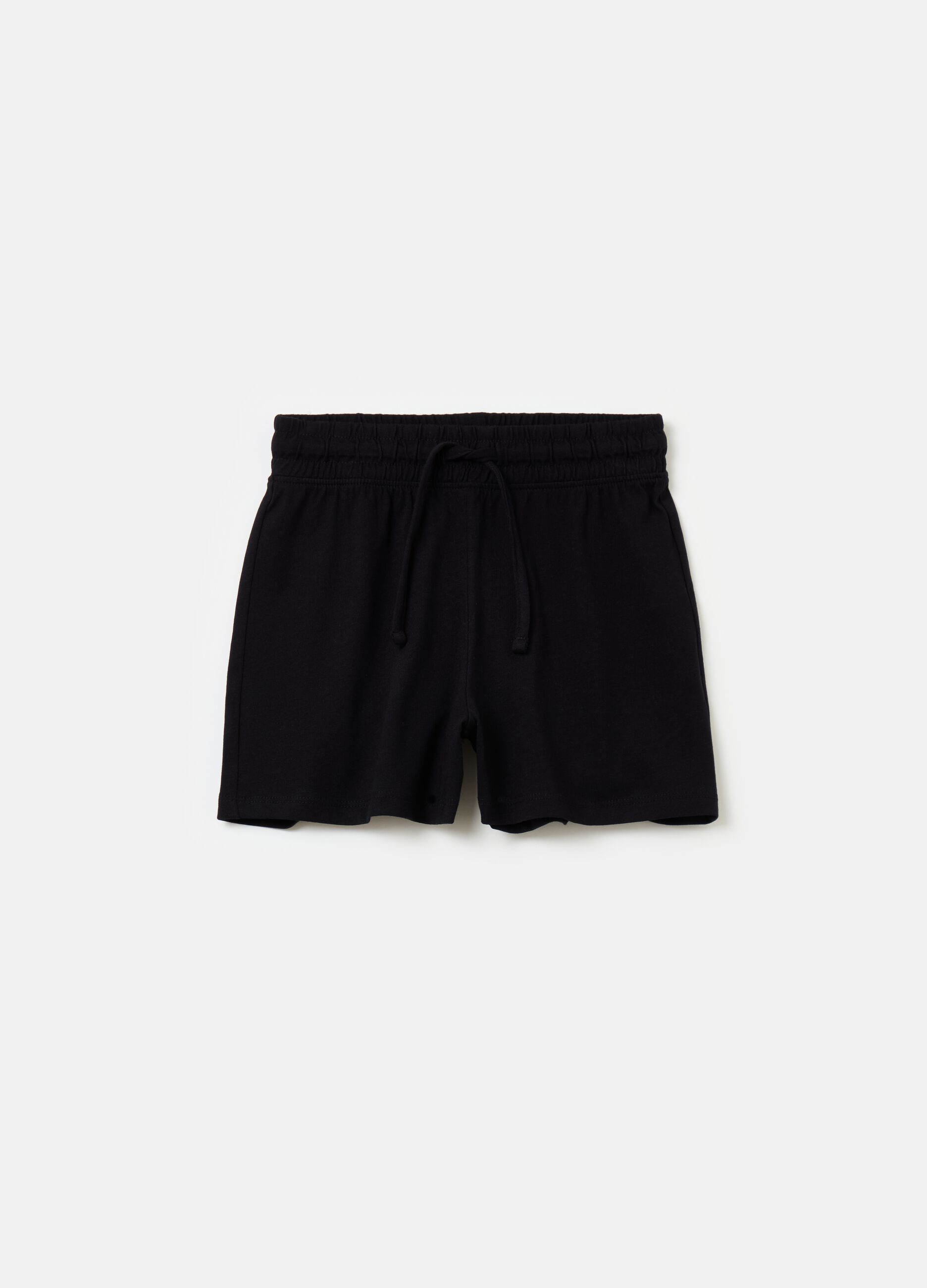 Cotton shorts with drawstring