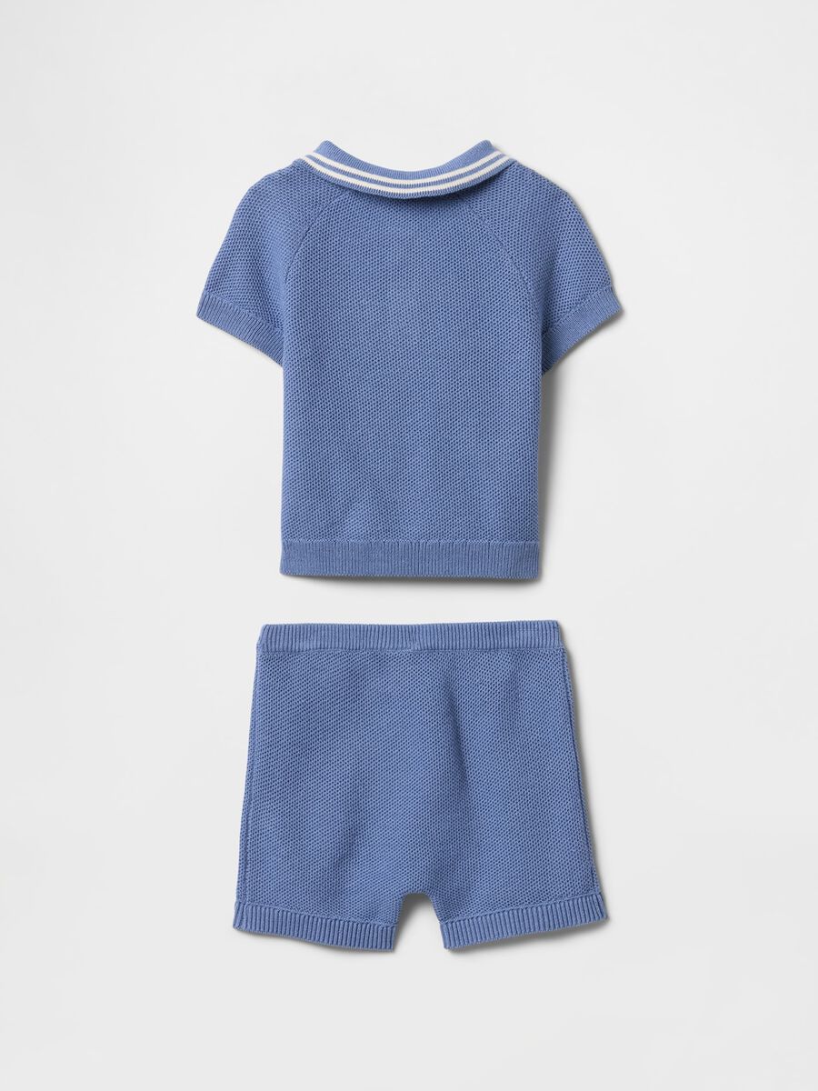 Blue Cotton T-Shirt and Shorts Set_1