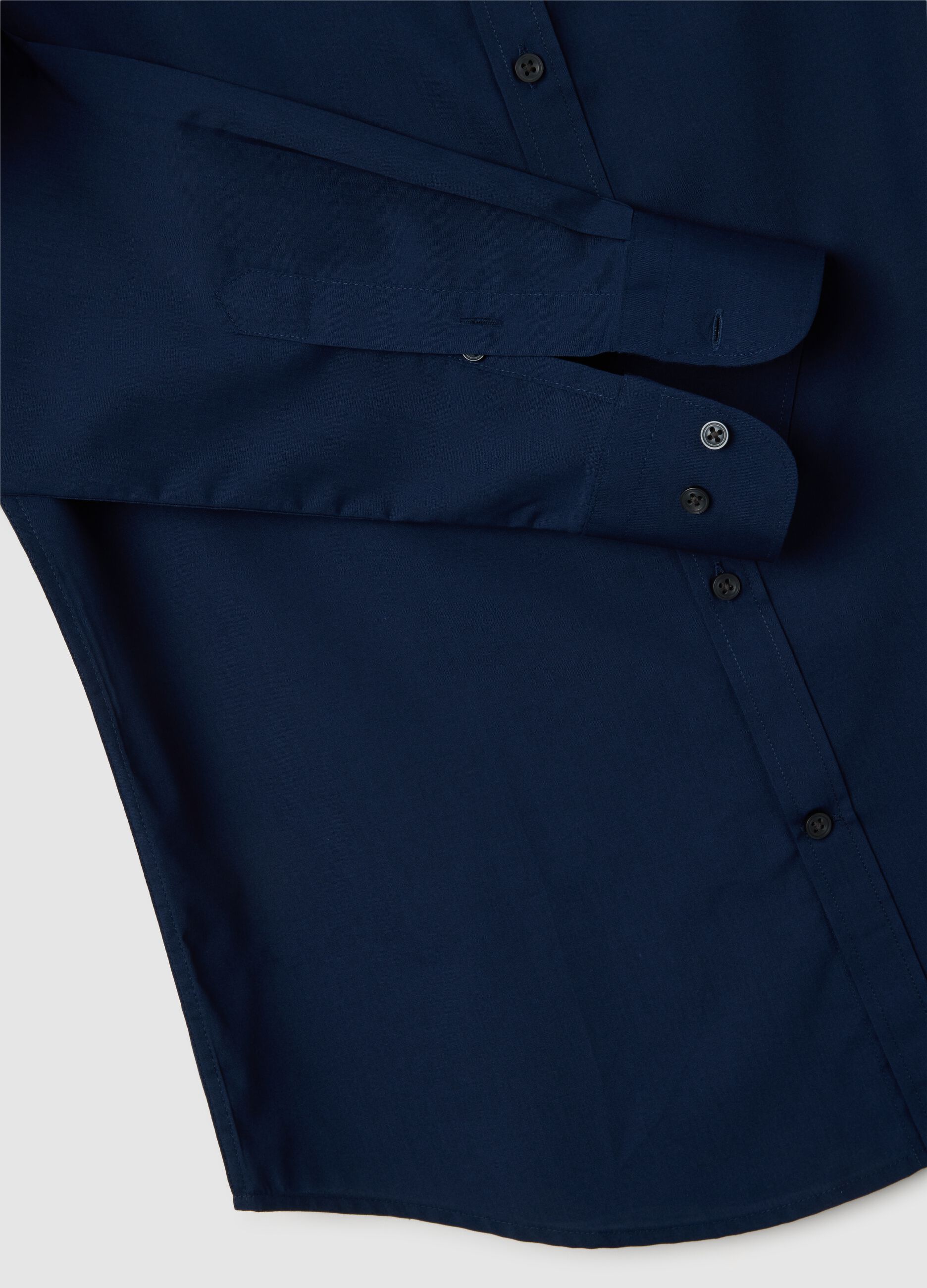 Men's Blue Cotton Blend Shirt Slim Fit Easy Iron
