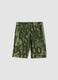 Boy's regular fit green print pure cotton shorts_0