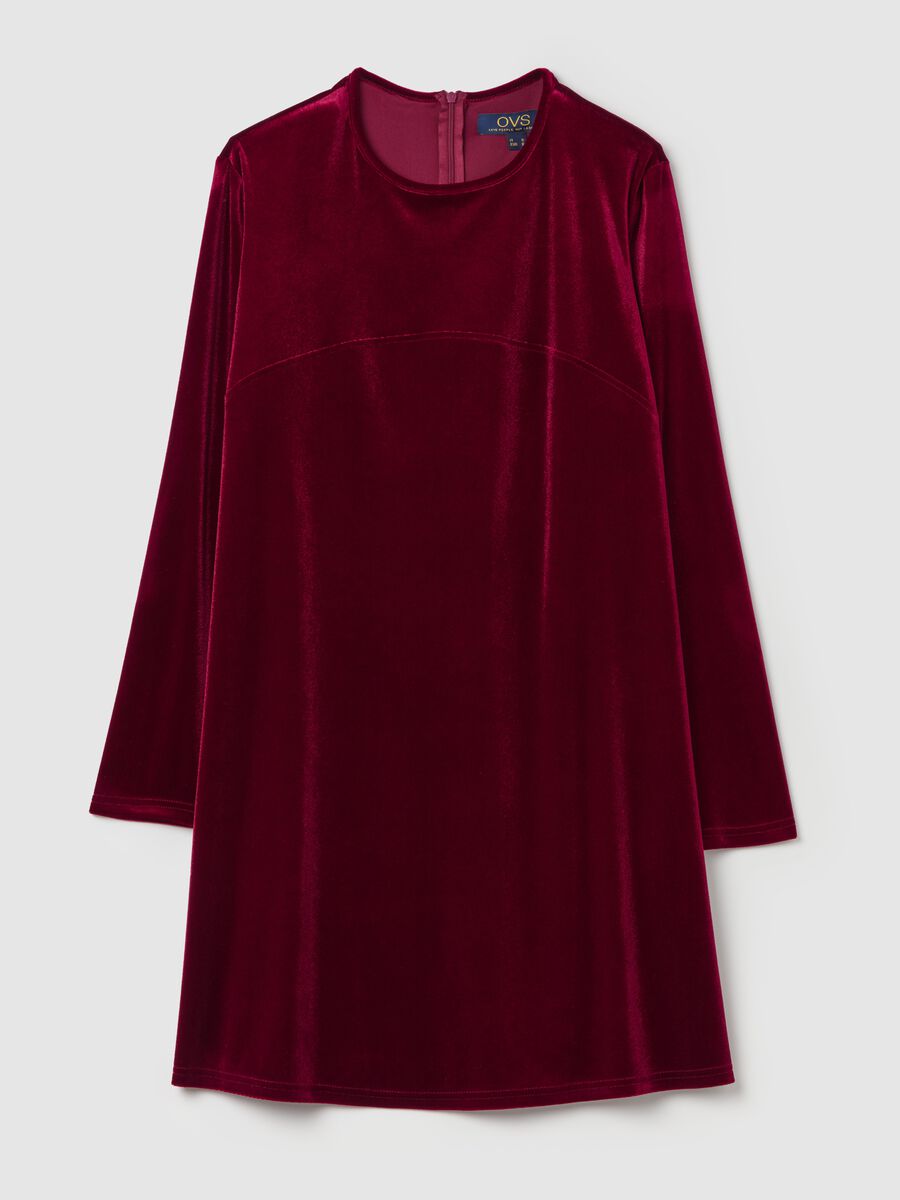 Short dress in velvet with long sleeves_4