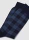 Blue check stretch-cotton ankle socks_1