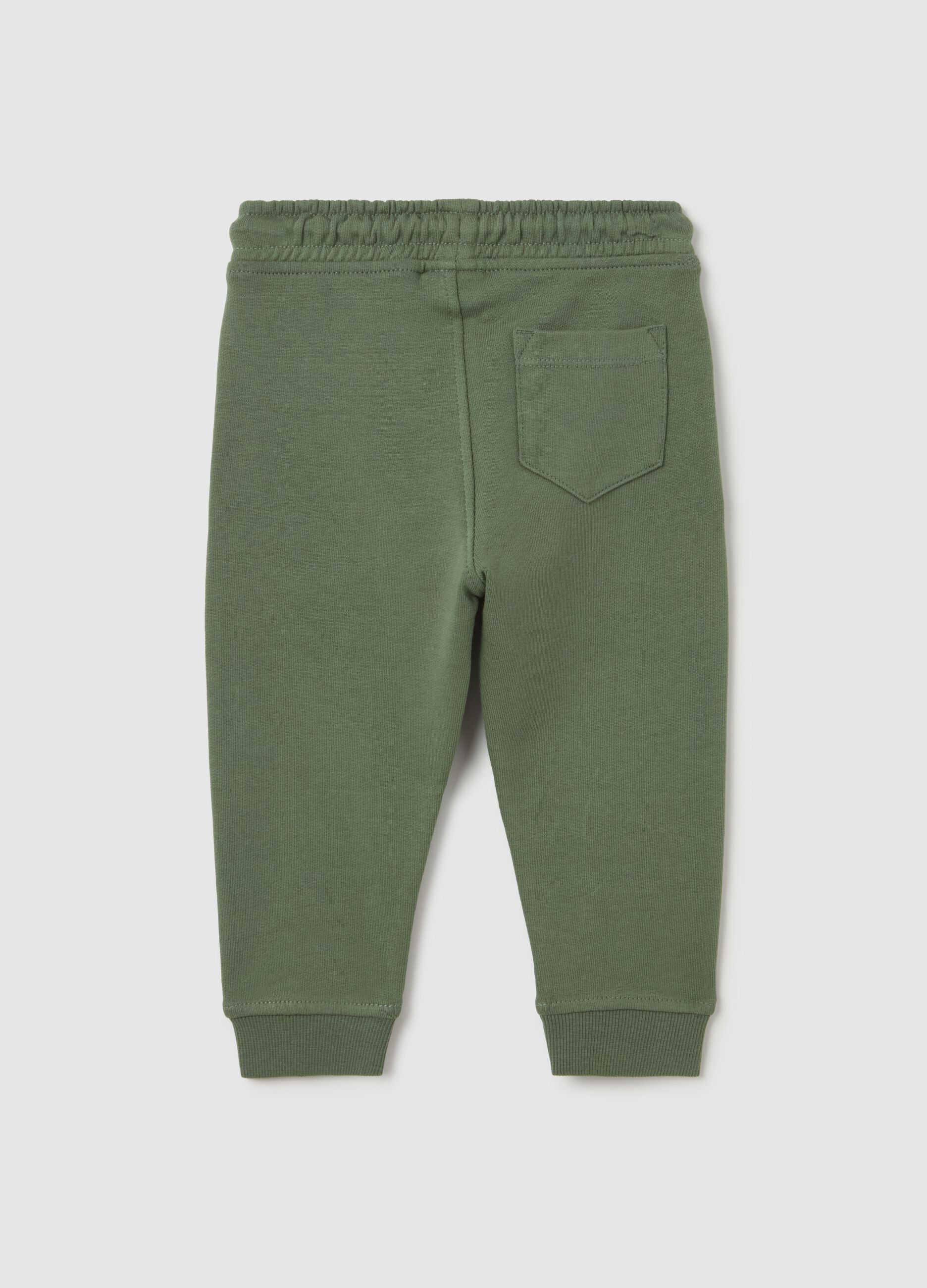Cotton joggers with drawstring and tiger print