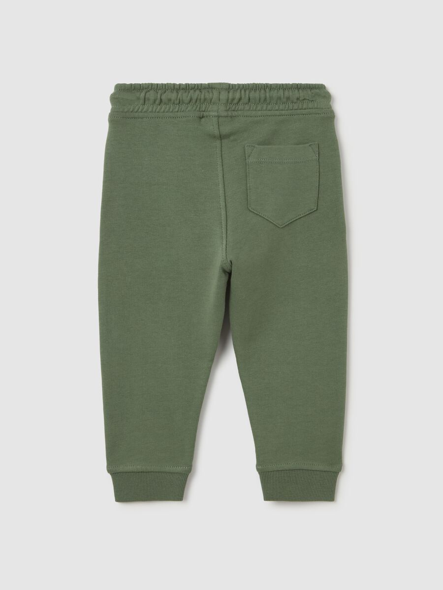 Cotton joggers with drawstring and tiger print_1