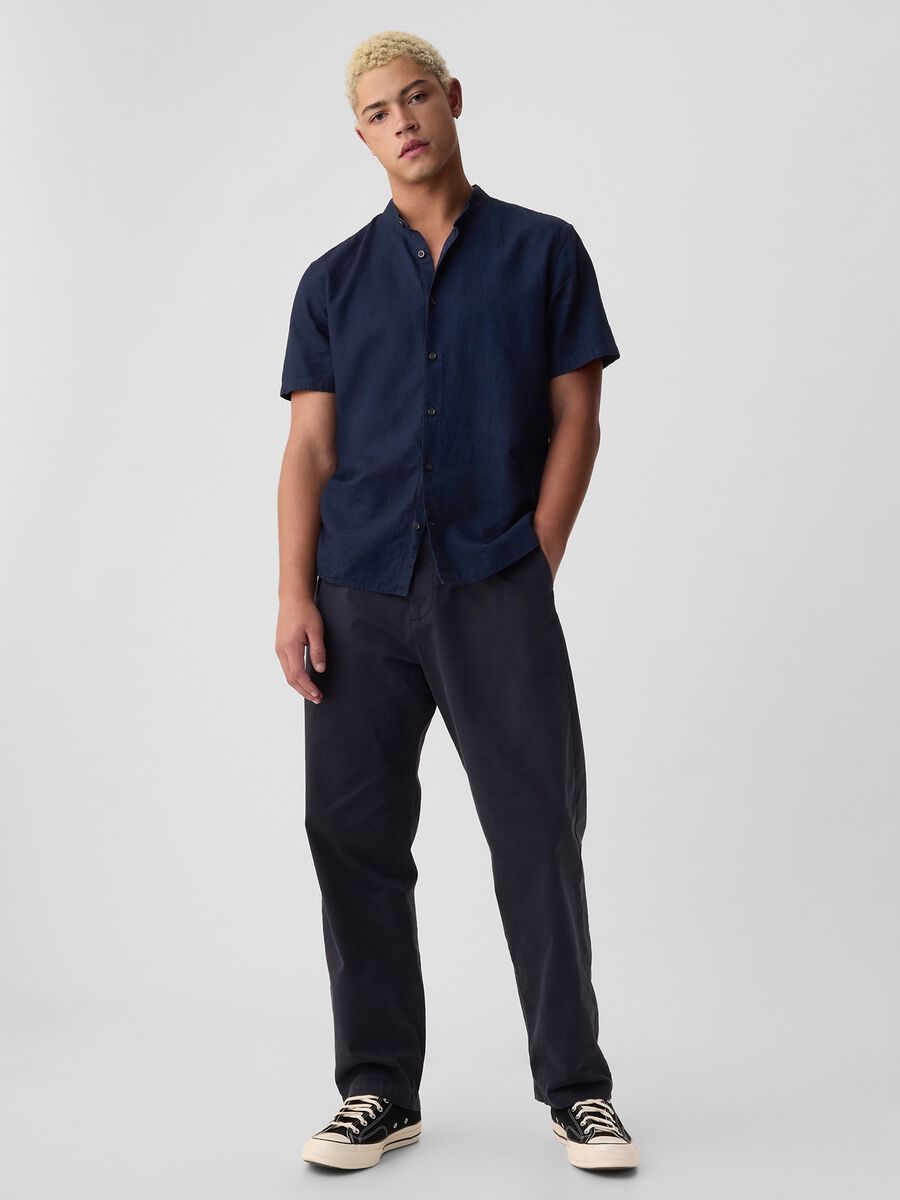 Short-sleeved shirt with Mandarin collar_1