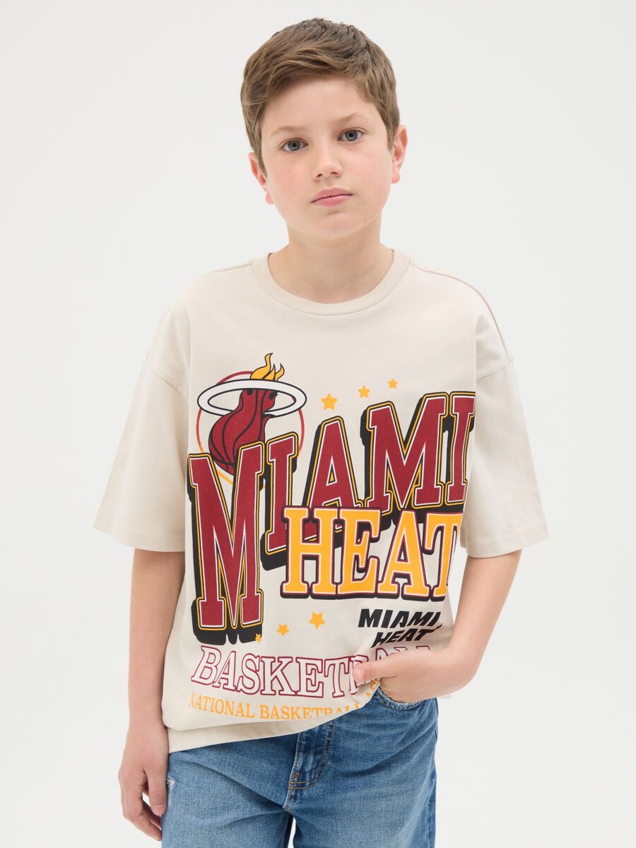 T-shirt in cotone con stampa NBA Miami Heat _0