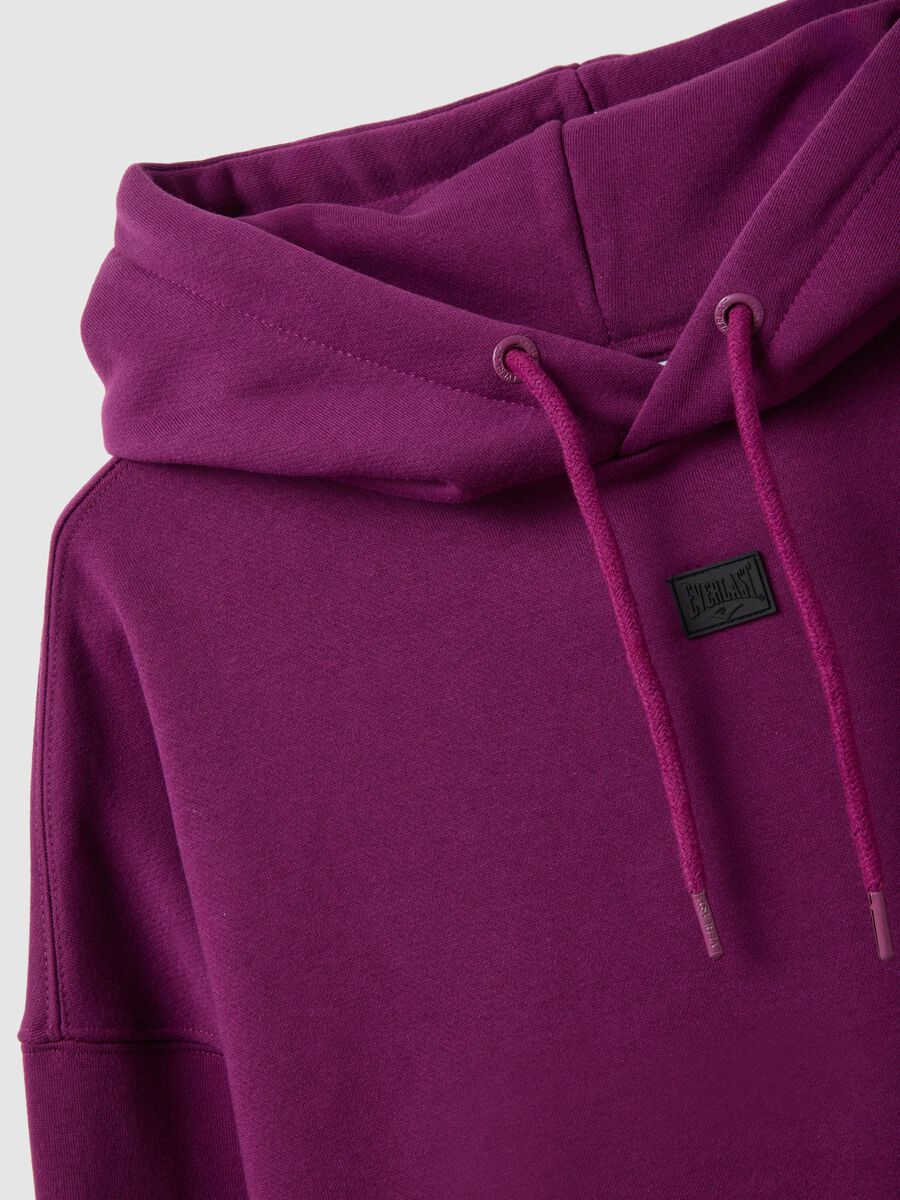 Purple cotton blend regular fit sweatshirt_5