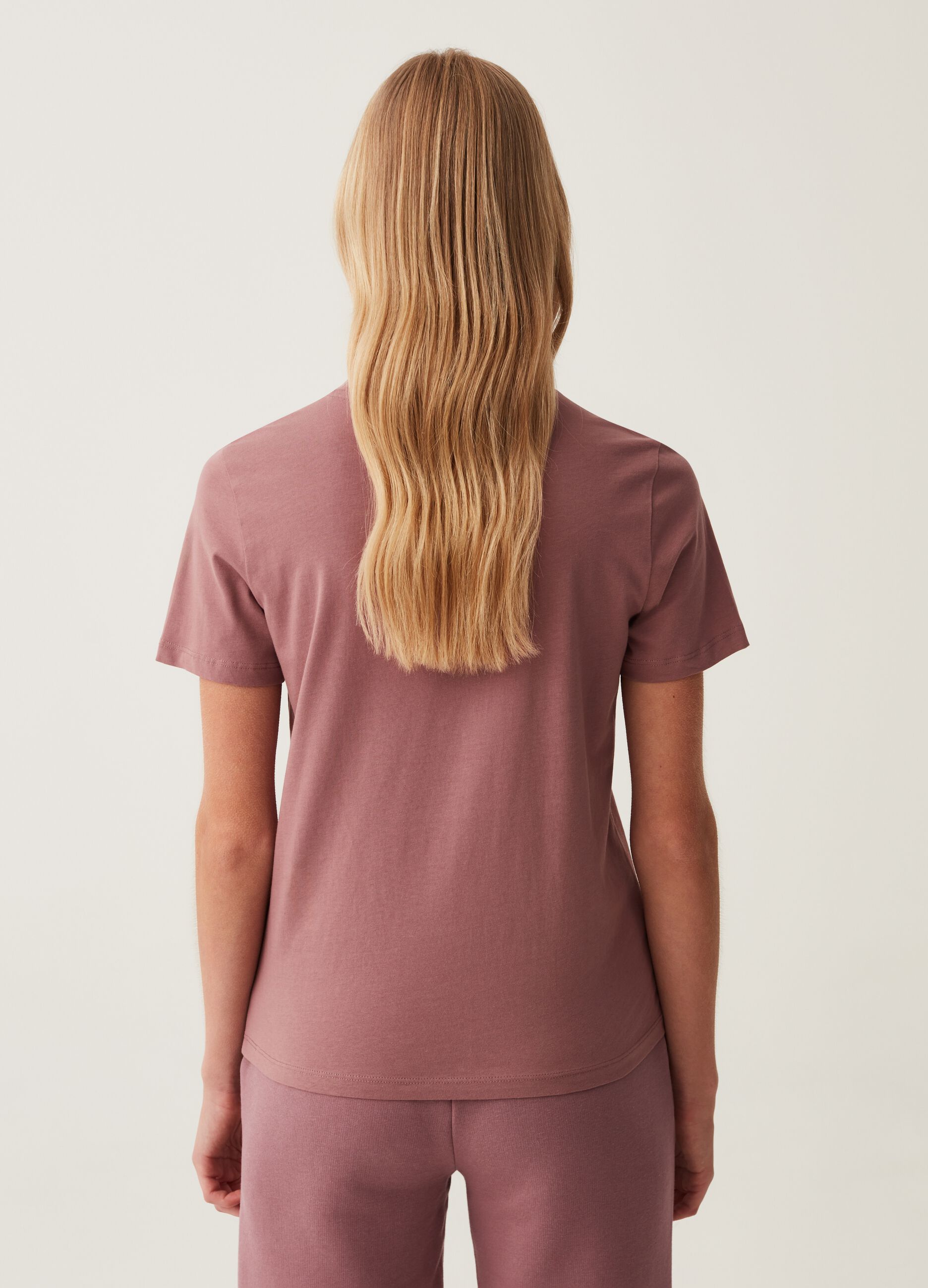 T-shirt in cotone con scollo rotondo_2