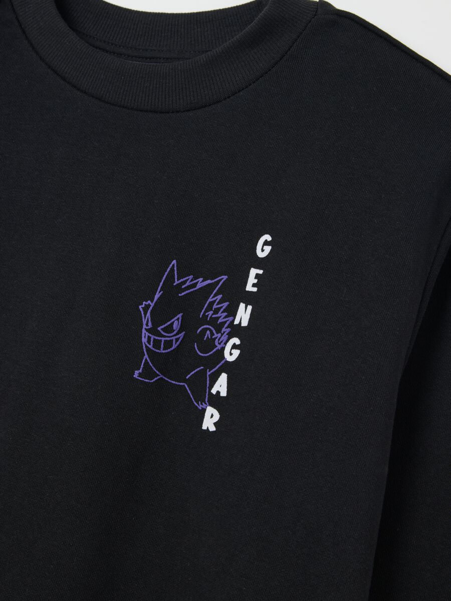 Black Hoodie with Gengar Manga Print for Men_5