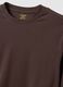 T-shirt marrone a maniche lunghe in cotone elasticizzato regular fit_5