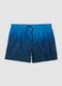 Blue ombr&eacute; swim shorts with elasticated waist_0