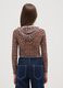 Girls' brown stretch fabric sweatshirt regular fit_1