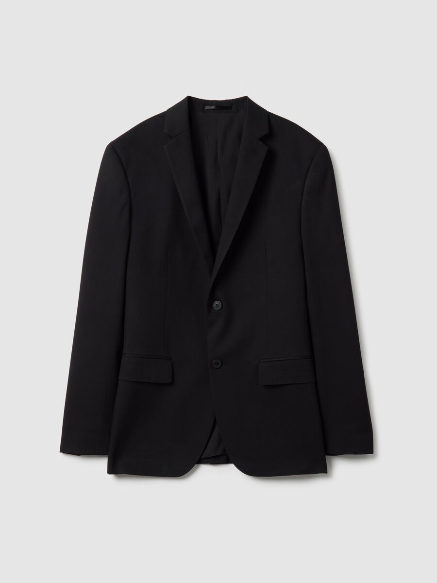 Black single-breasted slim fit blazer_4