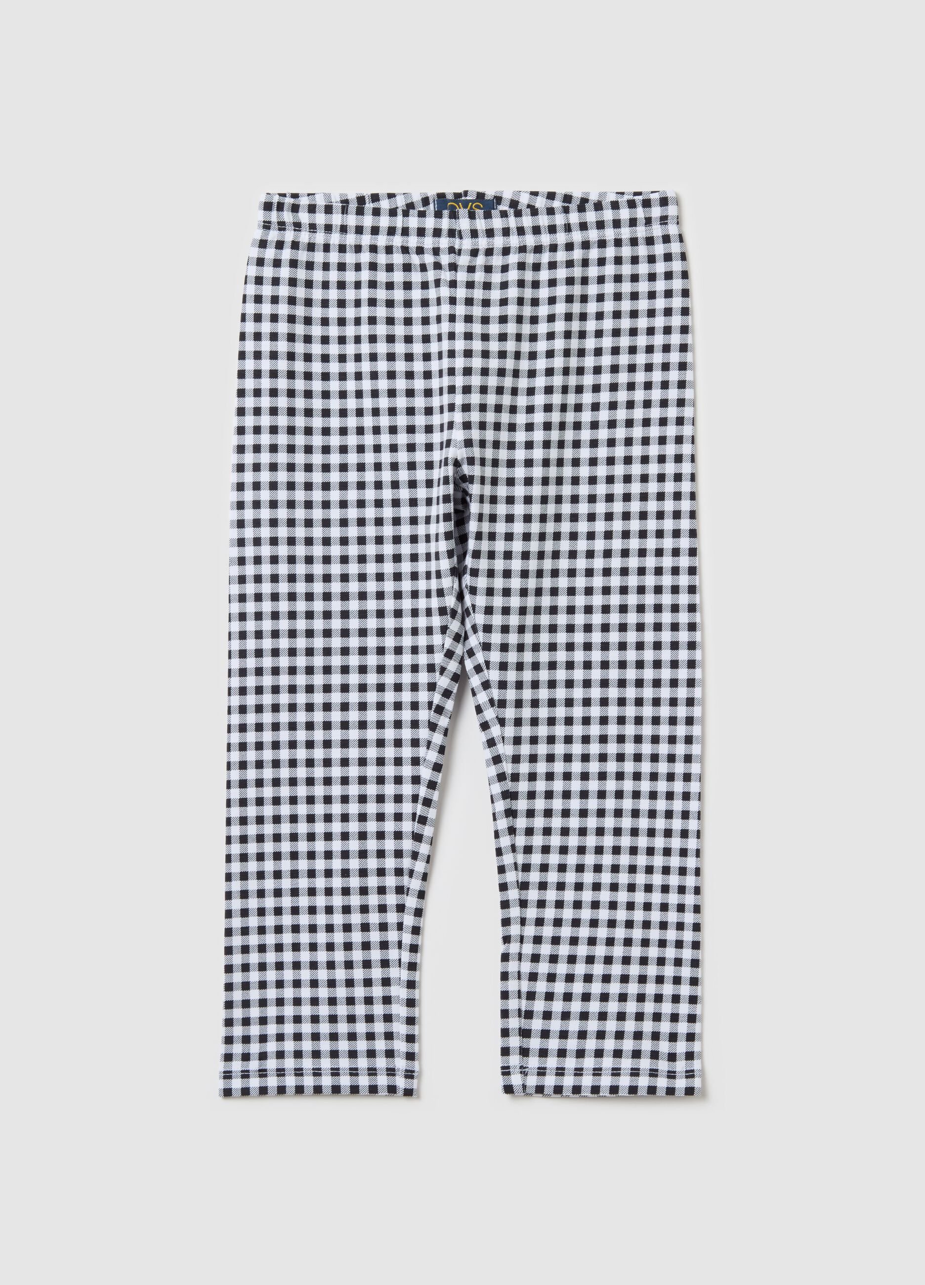 Three-quarter leggings in stretch cotton