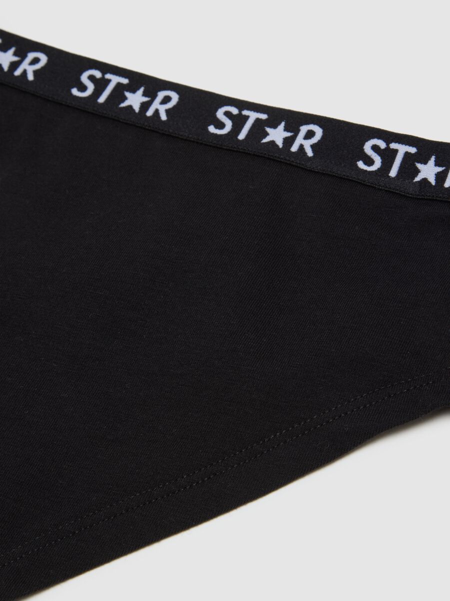 Mutandine in cotone elasticizzato nere per bambina regular fit_3