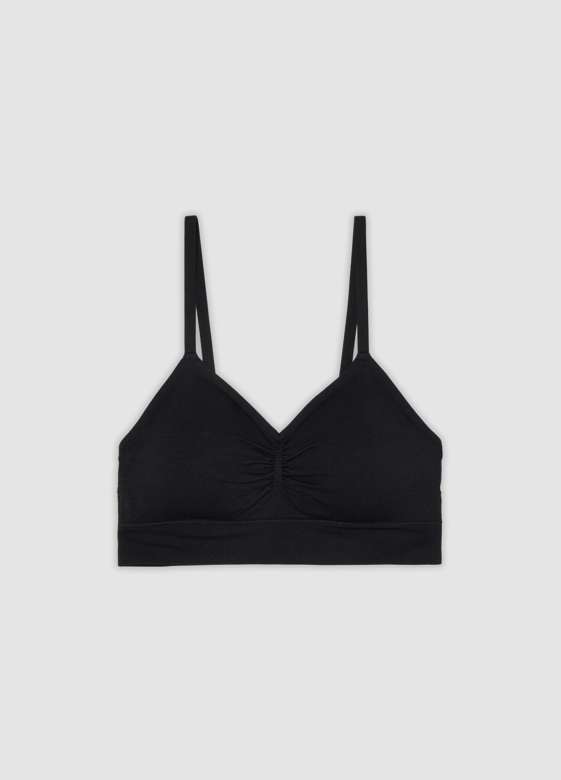 Reggiseno bralette nero in tessuto elasticizzato senza imbottitura