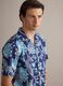 Men&rsquo;s organic cotton blue short-sleeve shirt with floral print_3