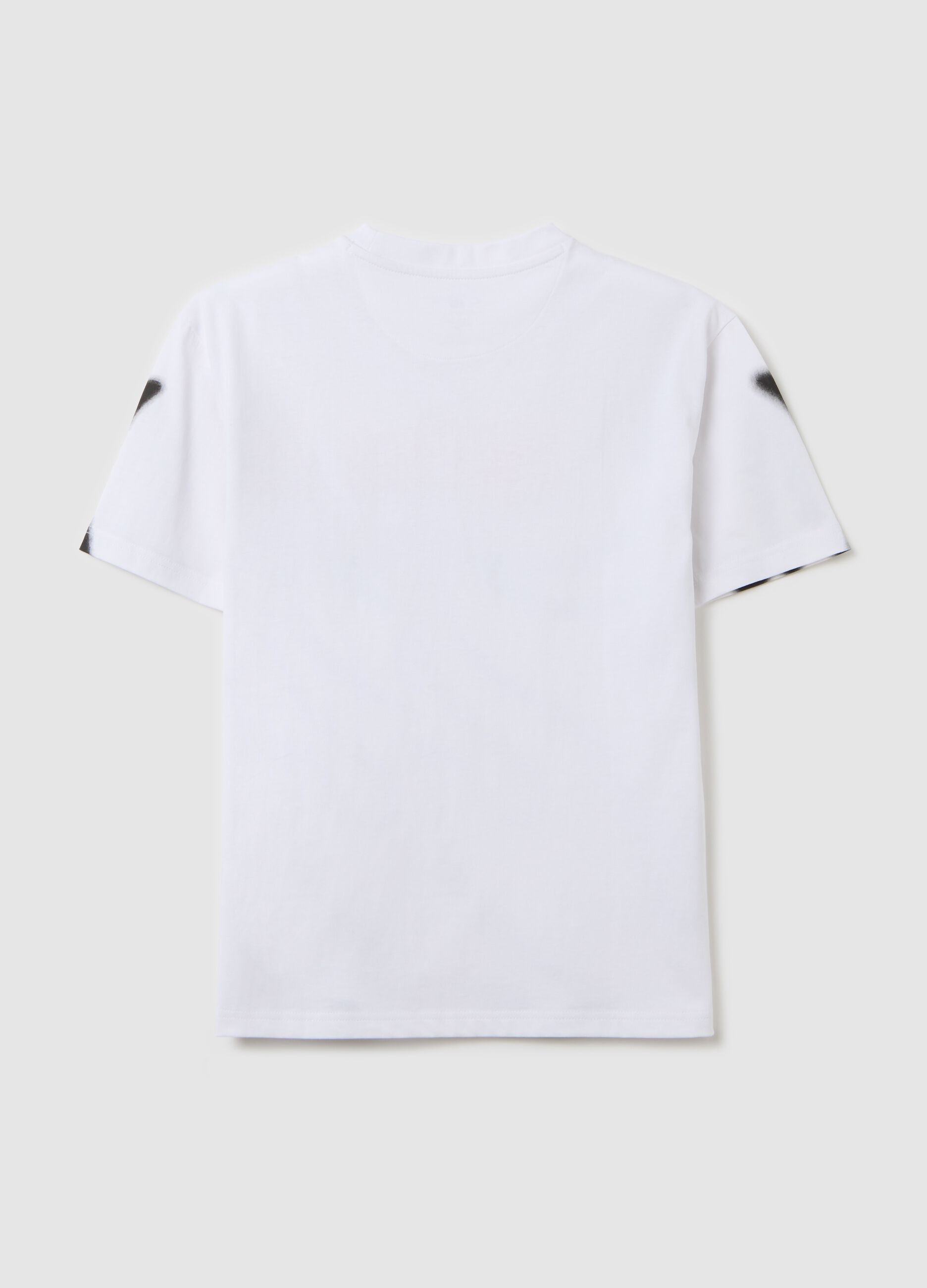 T-shirt in cotone con stampa fiamme "High Flame"