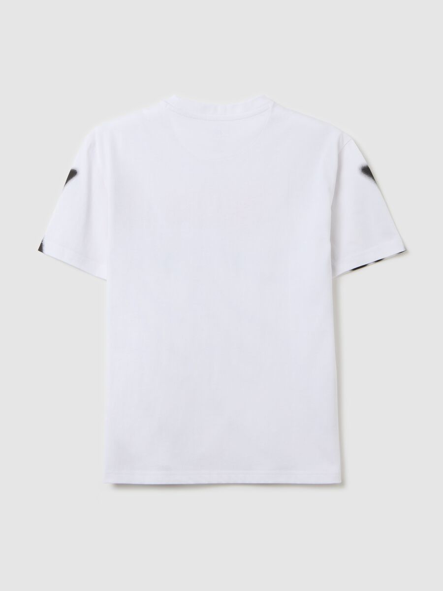 T-shirt in cotone con stampa fiamme "High Flame"_4