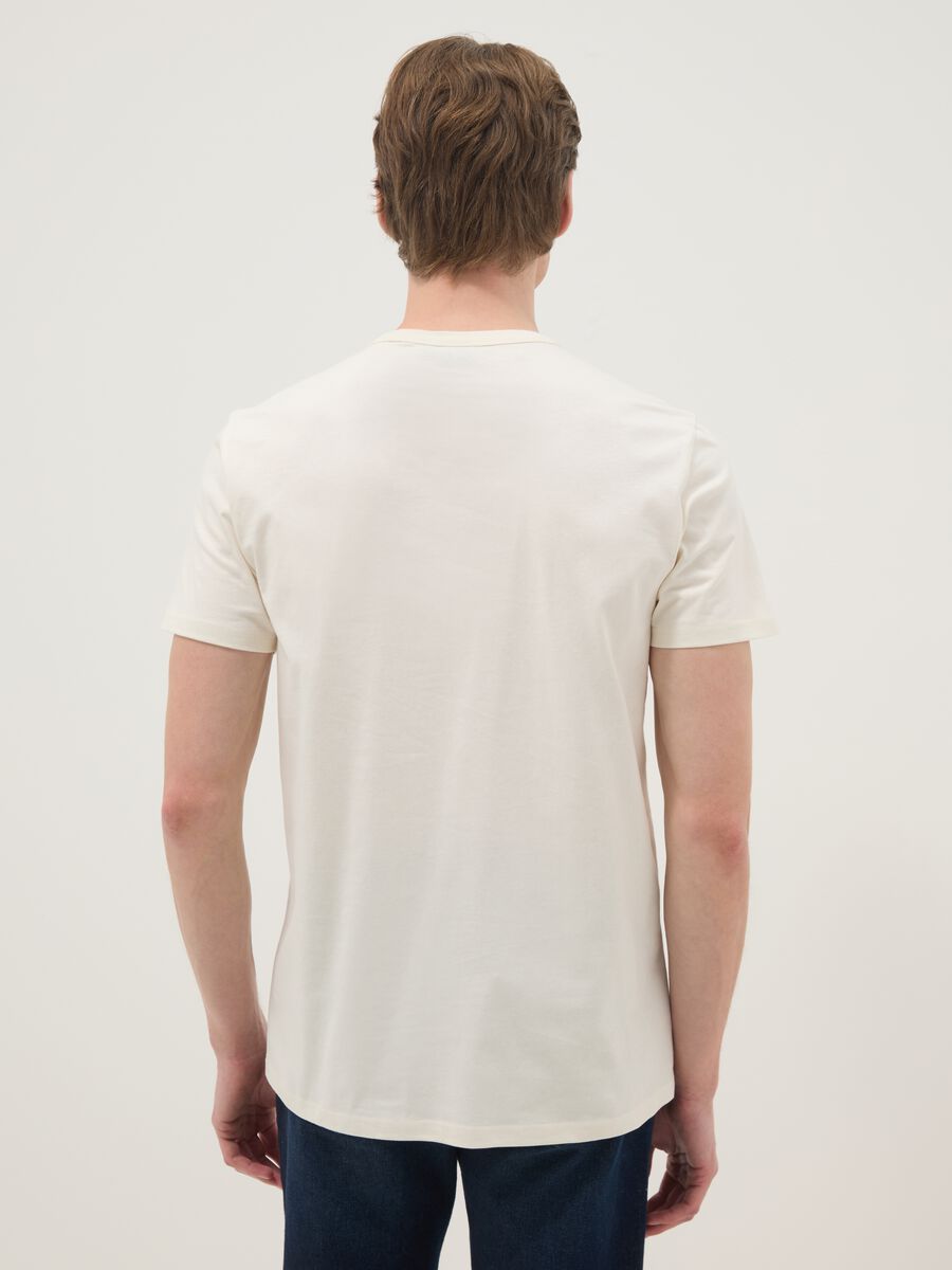 Beige regular fit pure cotton t-shirt with Popeye print_1