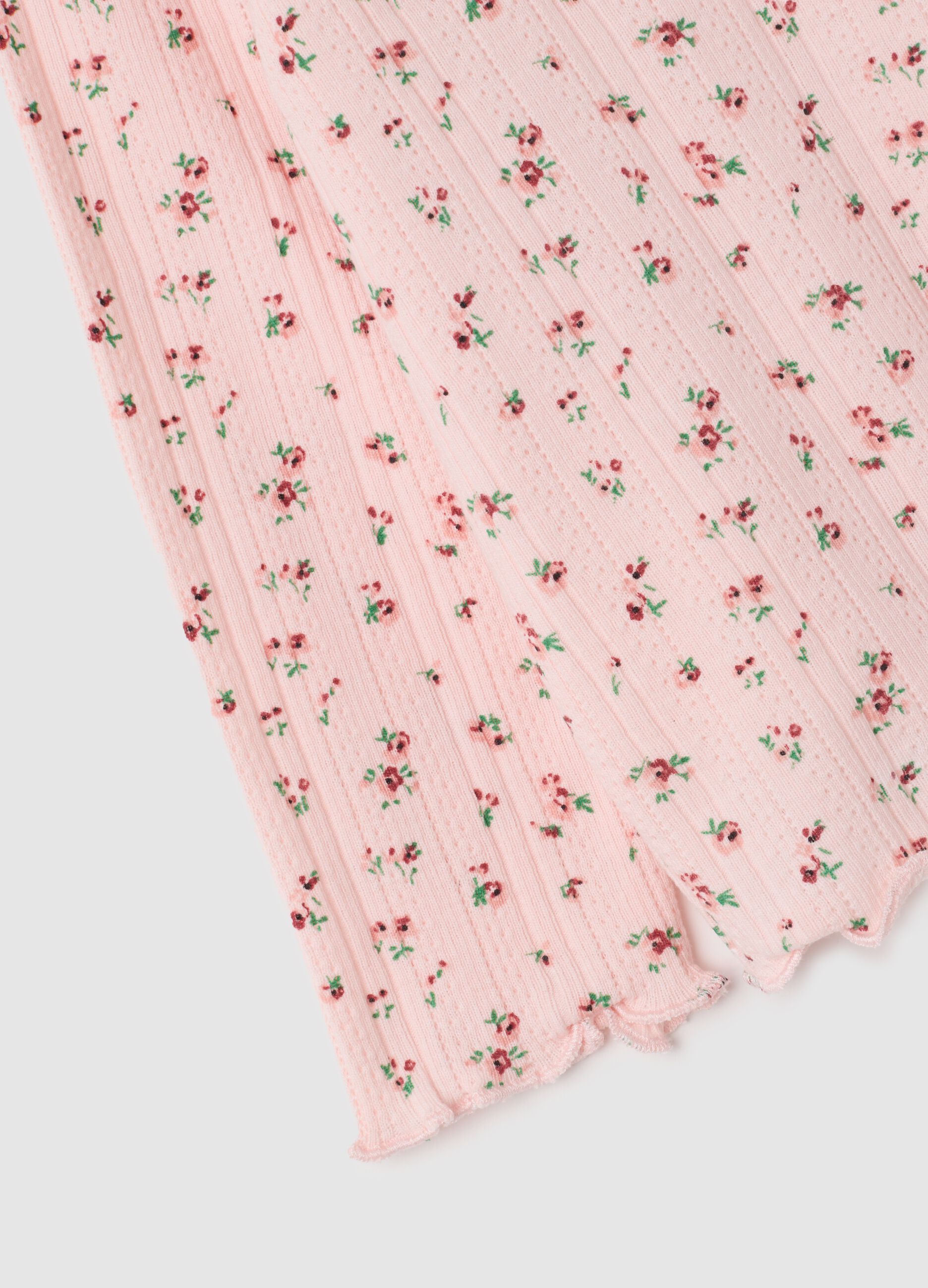 Girls' pink cotton blend t-shirt, regular fit
