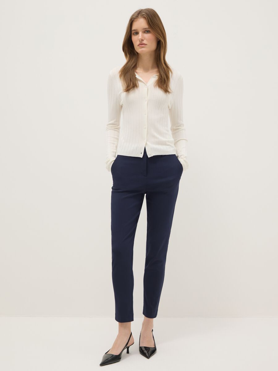 Blue Slim Fit Chino Trousers_0