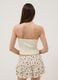 Yellow stretch cotton fitted lace top_3