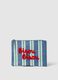 Multicoloured striped wallet with embroidered lettering_0