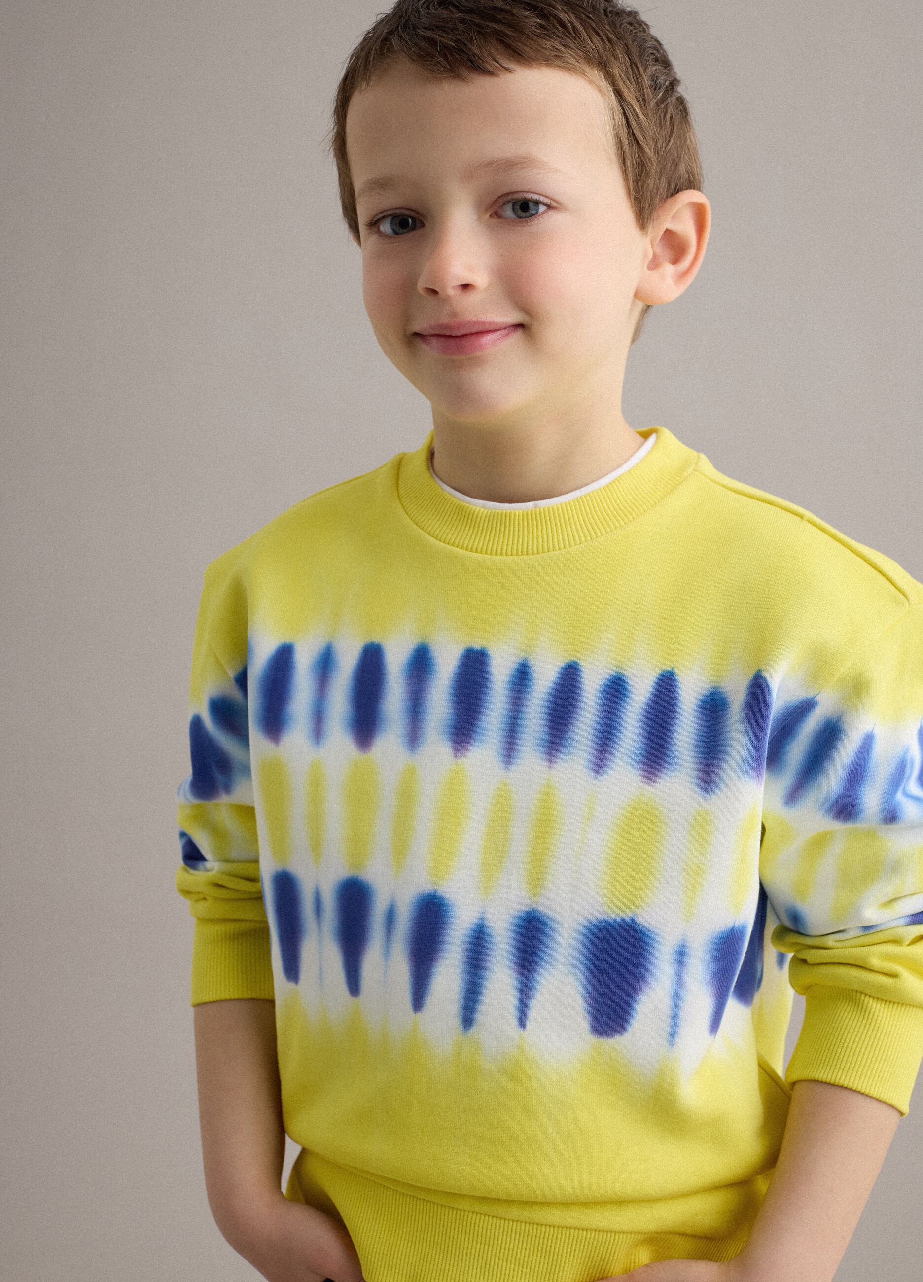 Child's multicolour pure cotton Tie-Dye sweatshirt with regular fit