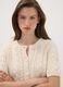 Cardigan beige in puro cotone a trecce regular fit_0